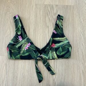 Estivo Tie Front Tropical Print Bikini Top XS